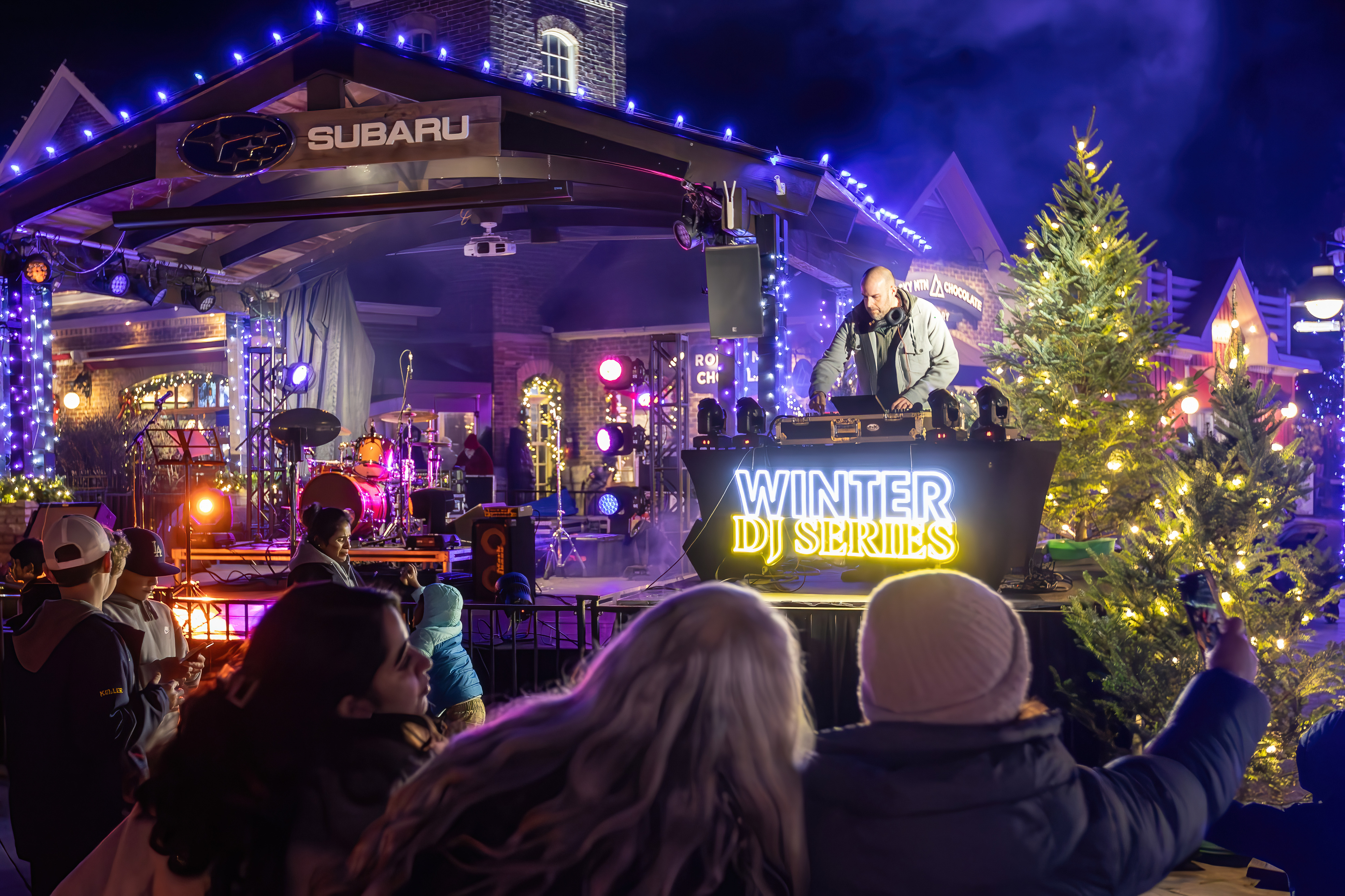 DJ THIRDLIFE performing live on the Subaru Stage for Holiday Magic Opening Weekend