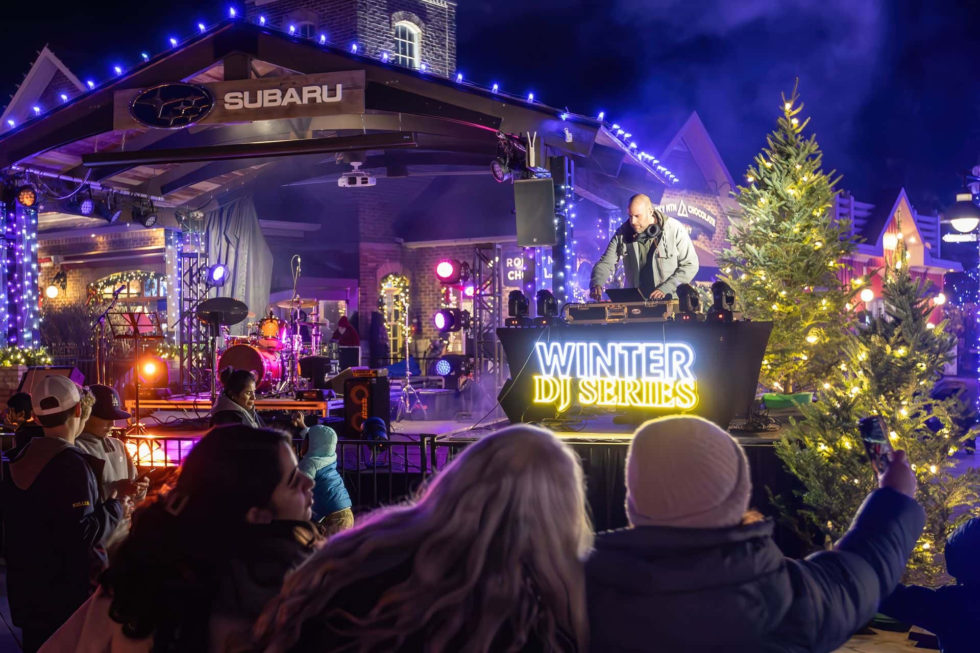 DJ THIRDLIFE performing live on the Subaru Stage for Holiday Magic Opening Weekend