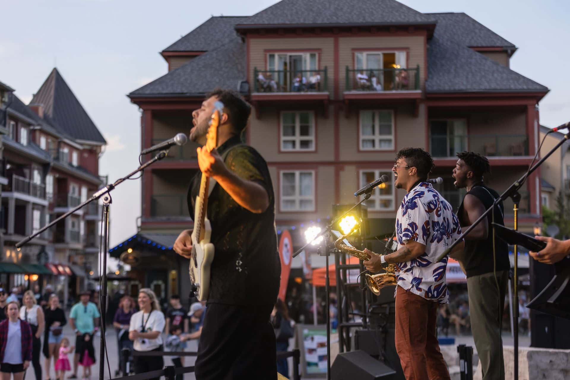 Ontario band, The Free Label, performing live on the Subaru Stage.