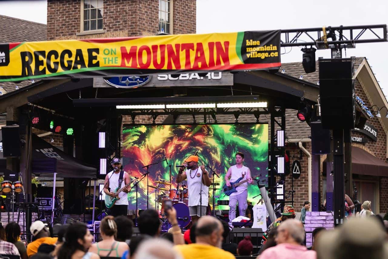 Ontario Reggaeton band, Black Creek Reign, performing live on the Subaru Stage for Reggae on the Mountain 2025
