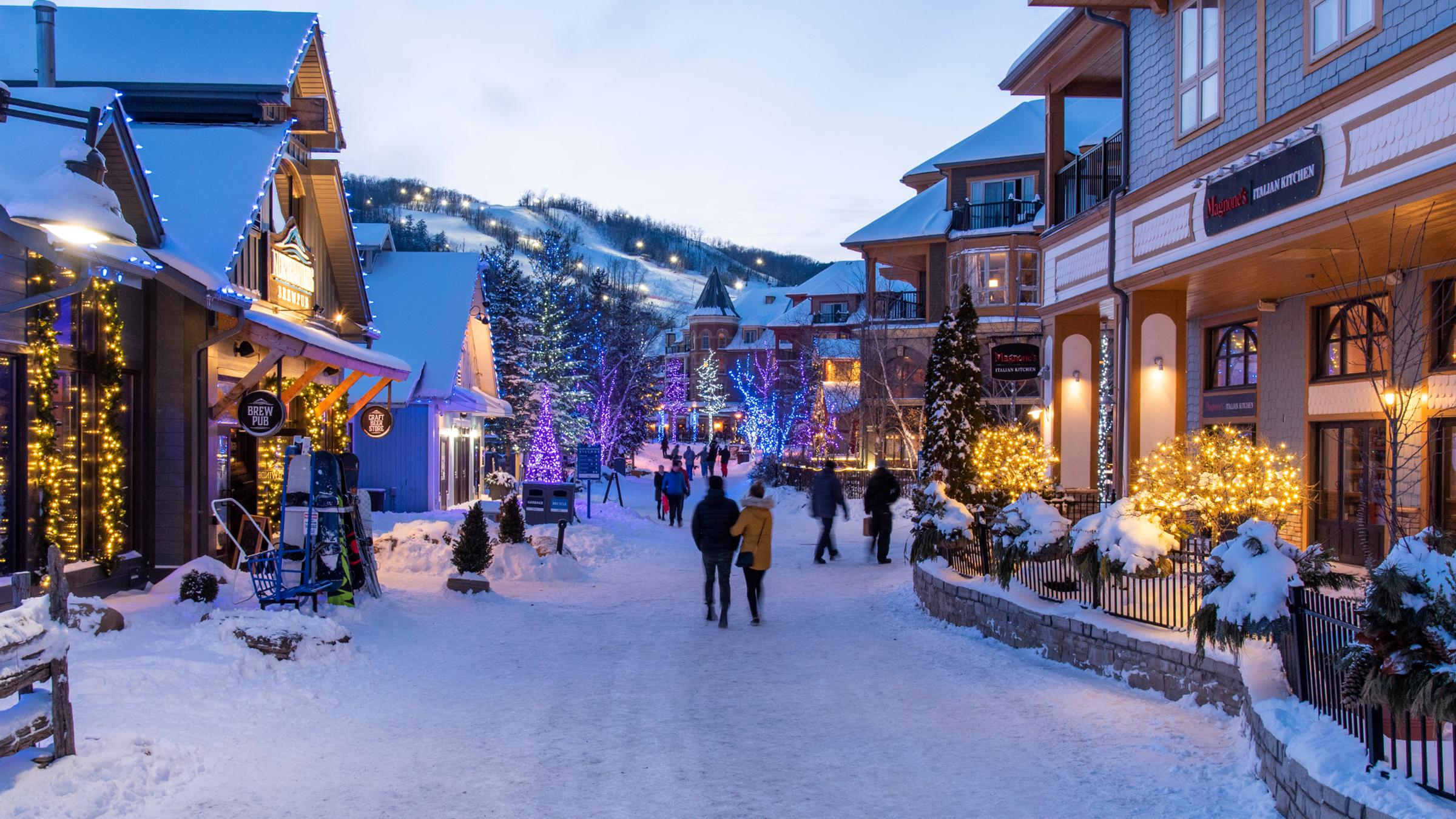 Blue mountain Village in the snow