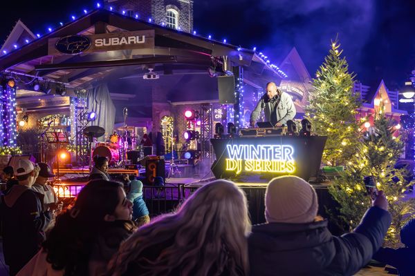 DJ THIRDLIFE performing live on the Subaru Stage for Holiday Magic Opening Weekend