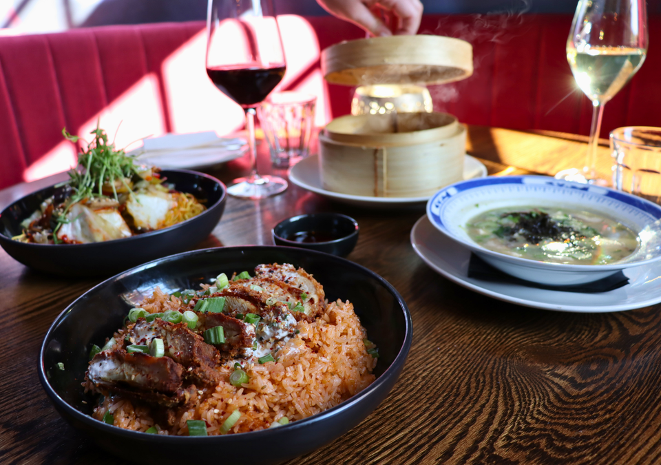 A table full of delicious asian-inspired dishes at Mother Tongue at Blue